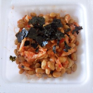 キムチと海苔の納豆
